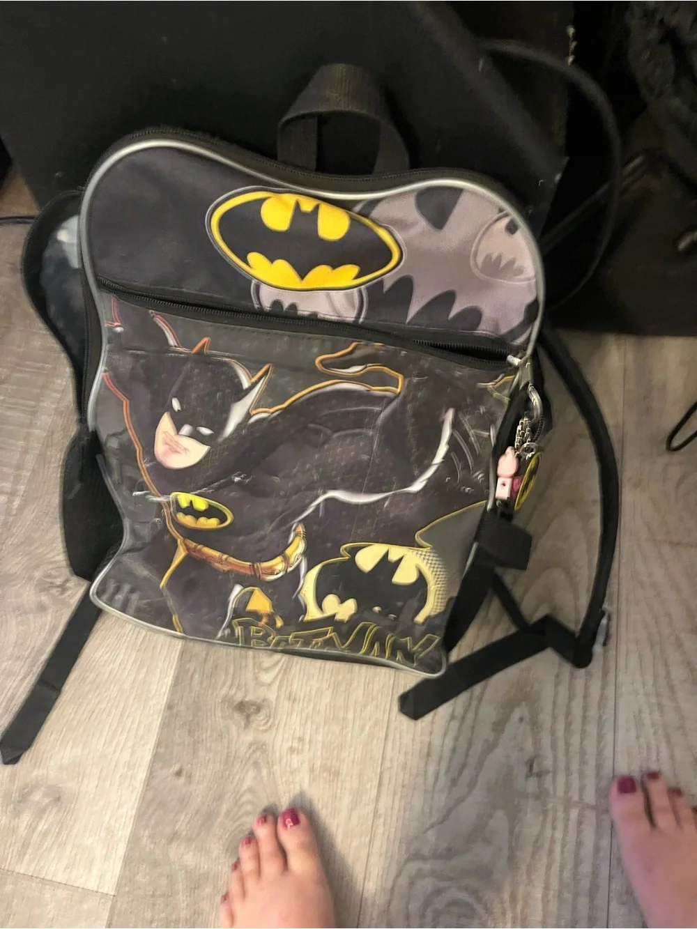 Batman Black and Yellow Graphic Backpack